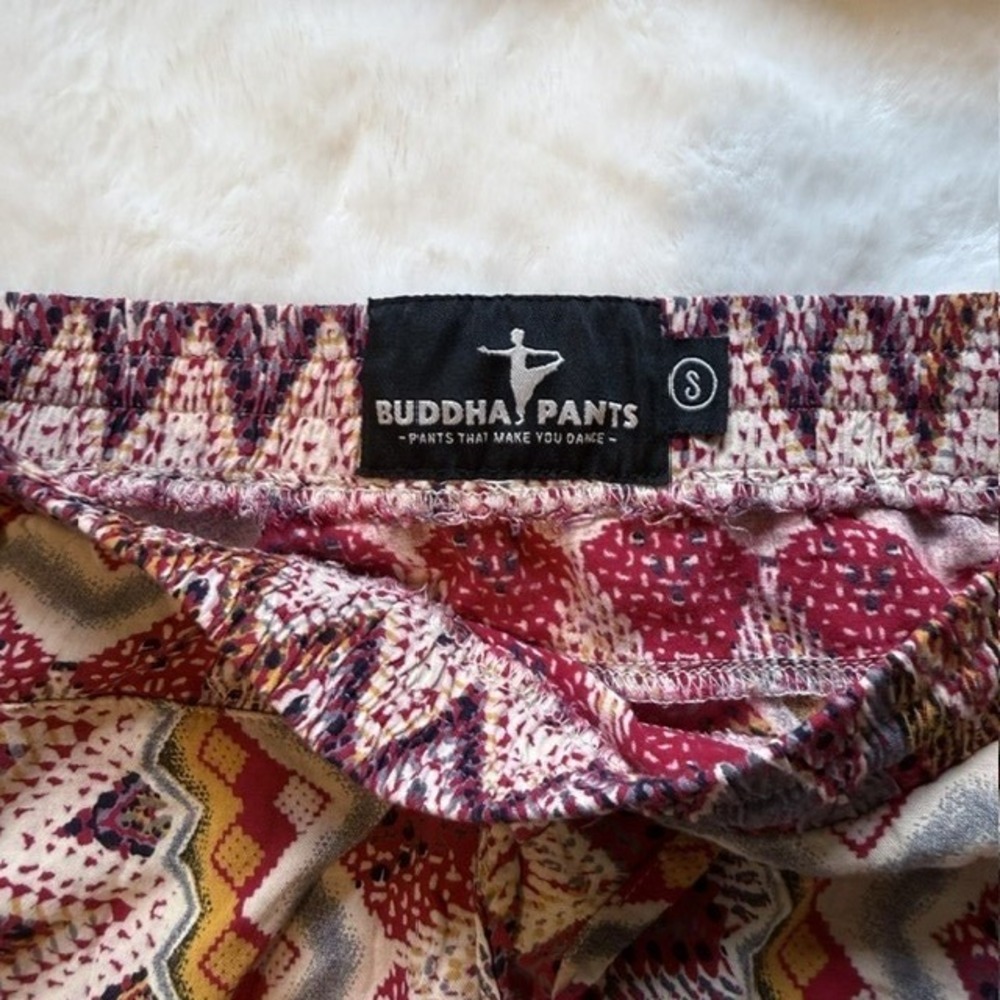 Buddha Pants Pink Geometric Zigzag Harem Pants Drop Crotch Boho Joggers Small - Picture 5 of 5